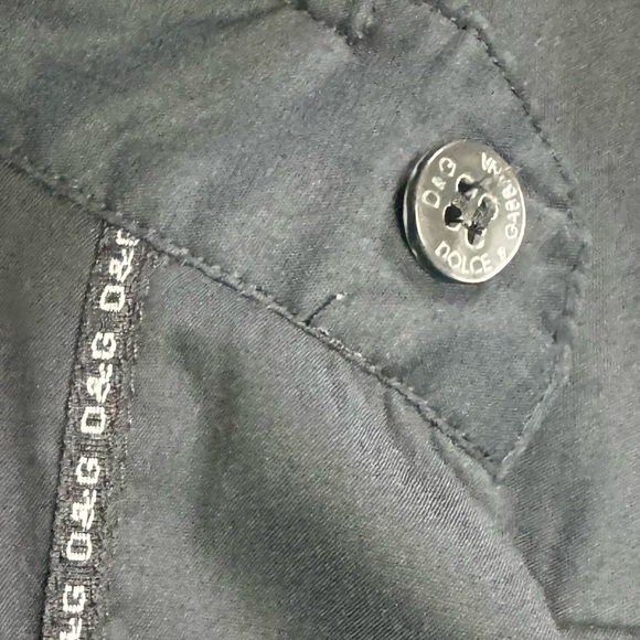 D & G Dolce & Gabbana Logo Cotton Trim Button Top Shirt Long Sleeve Black 54 - Picture 7 of 16